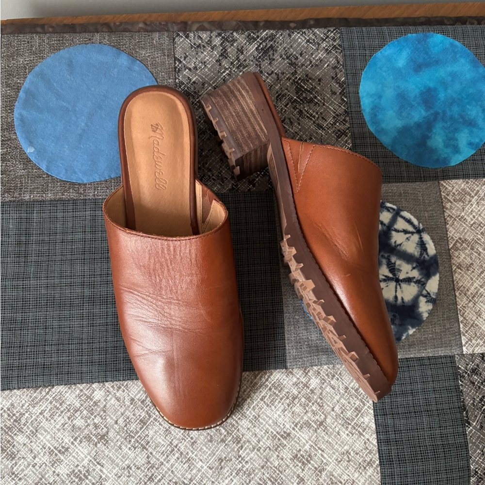 Brown Leather Mules